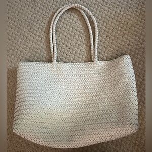 New with tags Madewell Cream Handwoven Leather Tote